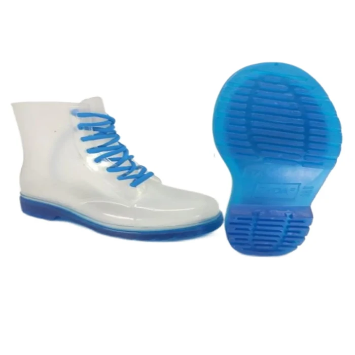 Transparent Blue Waterproof Rain Boots – Stylish & Durable